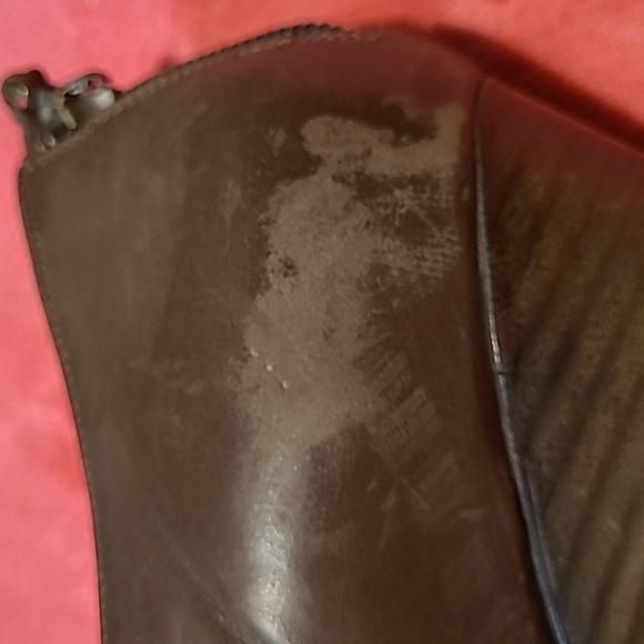 Chloe Stacked Heel Leather Wedges w Peep Toe Shoes Size  38.5  US 8.5 - Picture 9 of 11